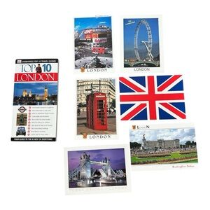 London England Travel Guide & 6 Postcards